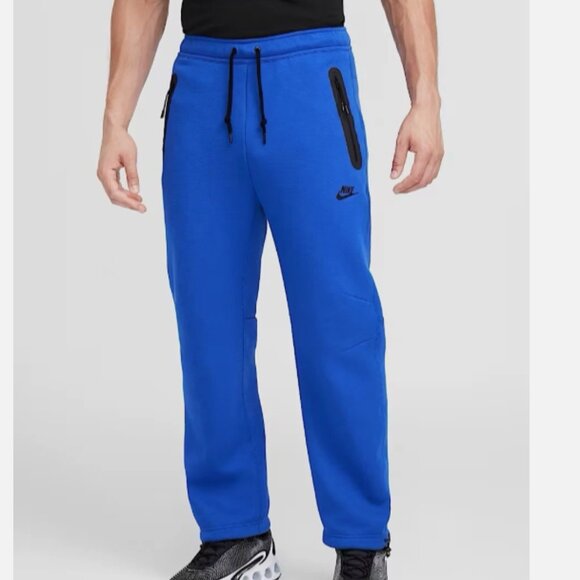 Men's Nike Tech Fleece Open-Hem Pants  HJ6533-480 Blue Size XS - Picture 1 of 13